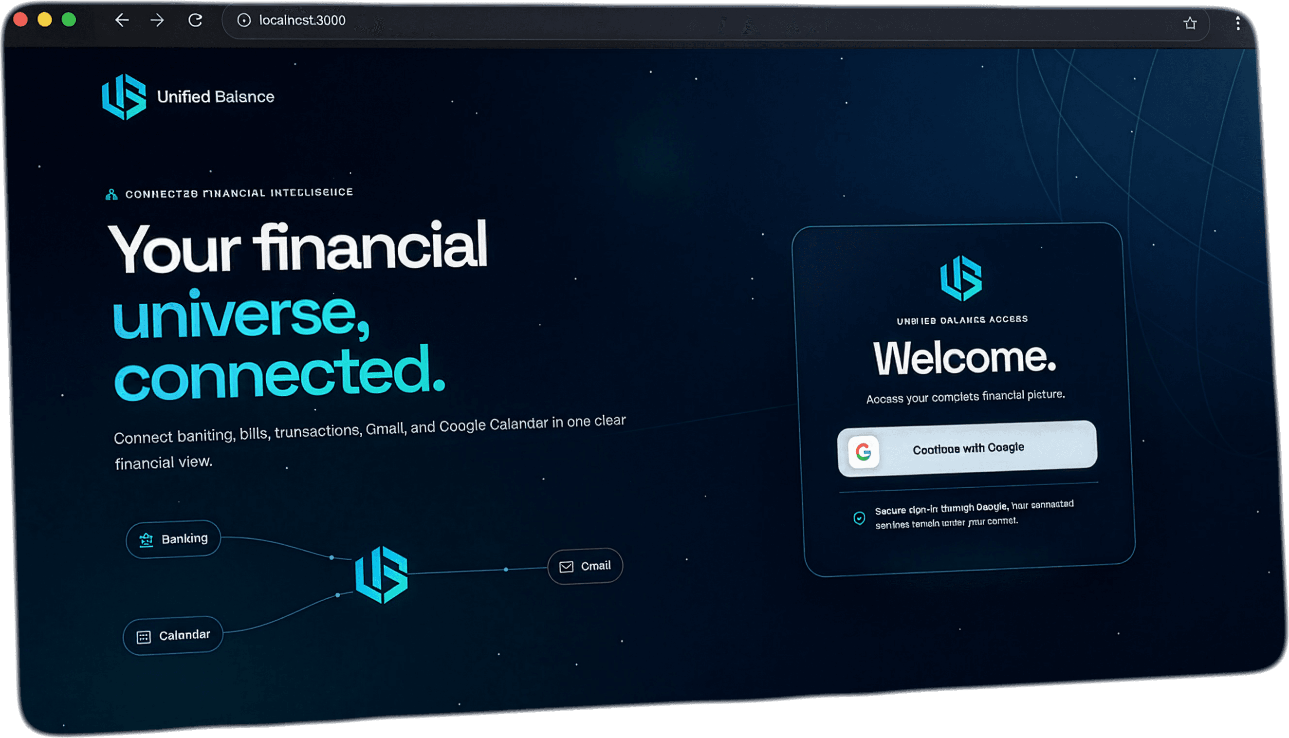 Cinematic preview artwork for the Unified Balance financial platform.